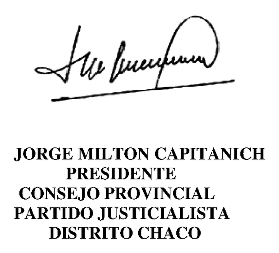 Firma de Jorge Milton Capitanich
